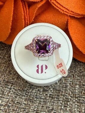 ❣️🆕Bomb Party Sparkling with Love Dark Amethyst Ring RBP6657 Size 10❣️